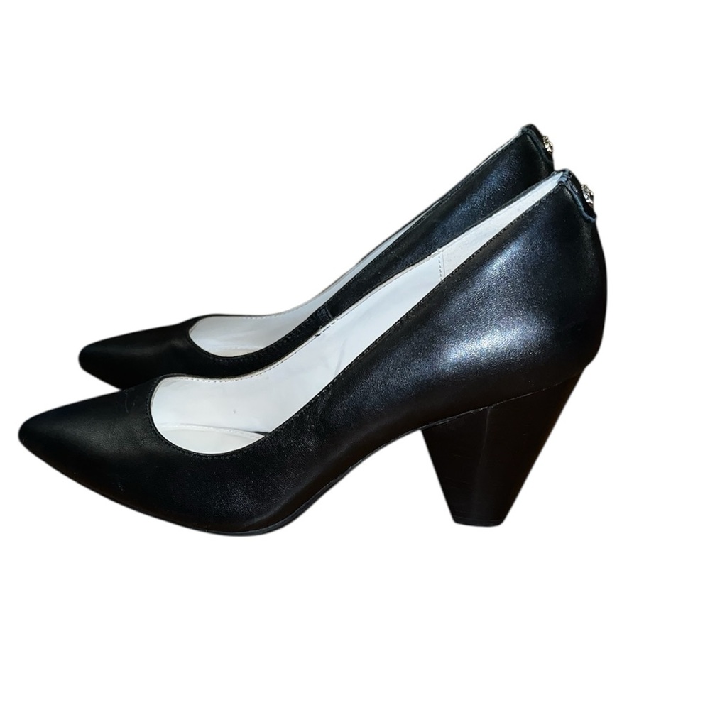 Anne Klein iflex leather black heels size 8 pointed toe office comfort